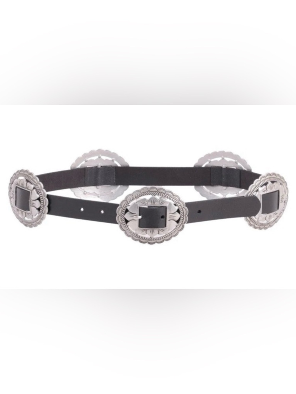 Most Wanted Belt Women L Genuine Leather Black Western Boho Hippie NEW